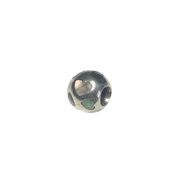 PANDORA CHARM Love Me Heart Black MOP Retired - Picture 3 of 3